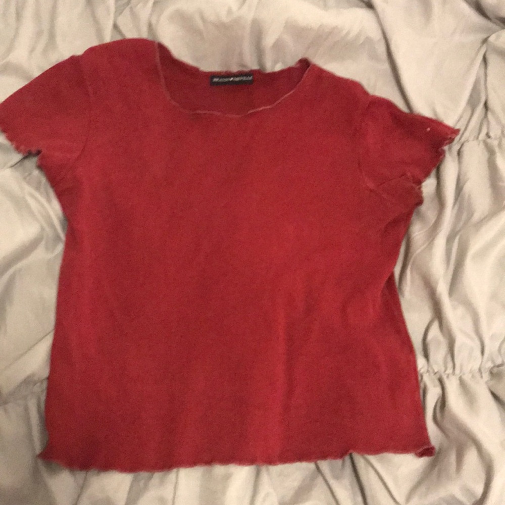 BRANDY MELVILLE RED RUFFLE TOP